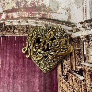 Vintage “Mother” gold pin brooch